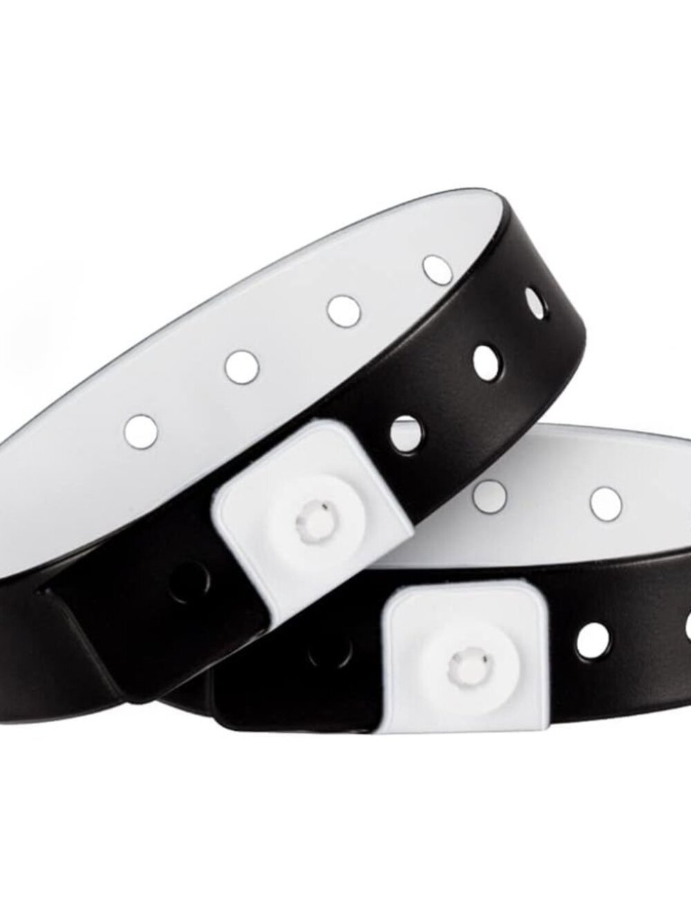 Plastic Wristbands Black 100 Pack, Viny Wristbands for Events